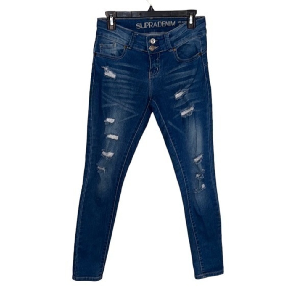 SUPRADENIM womens distressed jeans mid rise ankle length, size 3